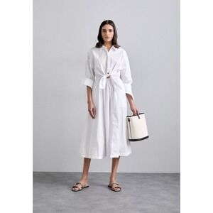 STAUD Lisa Front Cutout Dress White Brand New